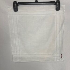 15” White Handkerchief Embroidered R